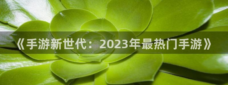 奇亿娱乐测速：《手游新世代：2023年最热门手游》